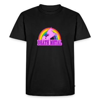 Unicorn Death Metal Rainbow cadeau - T-shirt Premium bio Homme - noir - Devant - Nico (187cm)