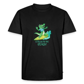 CROCKSURF - Let's go to the beach! - Men's Premium Organic T-Shirt - black - Front - Nico (187cm)
