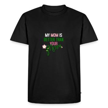 Ma mère est meilleure que ta mère - T-shirt Premium bio Homme - noir - Devant - Nico (187cm)