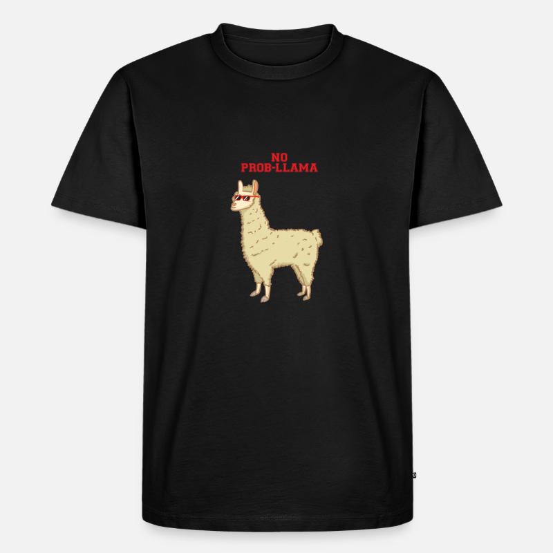 Kein Problem - no prob-llama - Lama - Männer Premium Bio T-Shirt - Schwarz