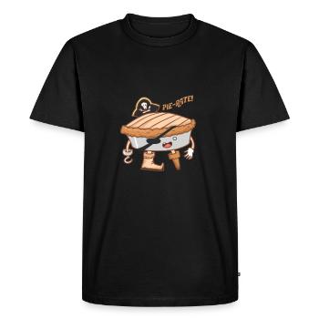 Pie-rate! Pirate cake - biscuit - Men's Premium Organic T-Shirt - black - Front - Nico (187cm)