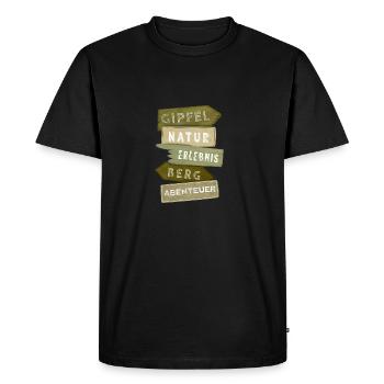 Outdoor Signpost Mountain Adventure Experience Gift - Men's Premium Organic T-Shirt - black - Front - Nico (187cm)