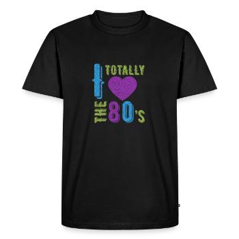 Aimez les années 80, la musique des années quatre-vingt - T-shirt Premium bio Homme - noir - Devant - Nico (187cm)
