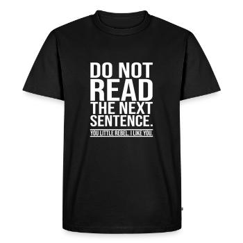 Dire drôle - T-shirt Premium bio Homme - noir - Devant - Nico (187cm)