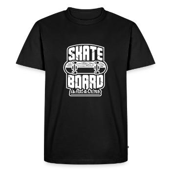 Skateboard - skater design - gift idea - Men's Premium Organic T-Shirt - black - Front - Nico (187cm)