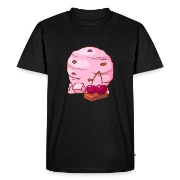 Crème glacée à la cerise Crème glacée à la crème glacée - T-shirt Premium bio Homme - noir - Devant - Nico (187cm)