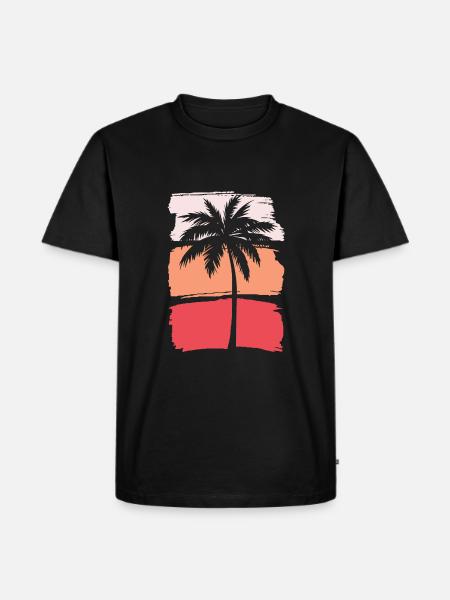 Palm Tree Silhouette - Men's Premium Organic T-Shirt - black