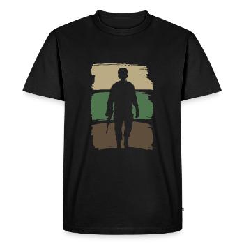 Silhouette de soldat - T-shirt Premium bio Homme - noir - Devant - Nico (187cm)