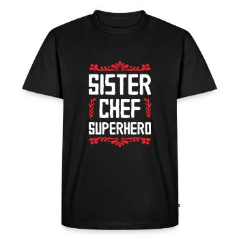 Sœur Super-héroïne - T-shirt Premium bio Homme - noir - Devant - Nico (187cm)