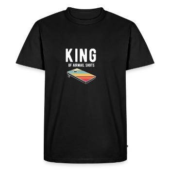 King Of Airmail Shots Shirt Gift Cornhole - Men's Premium Organic T-Shirt - black - Front - Nico (187cm)