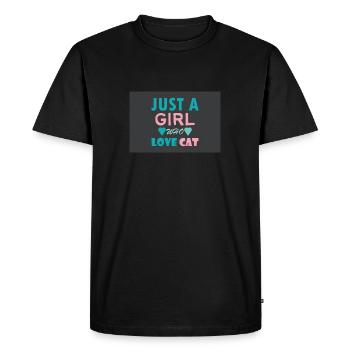 I Just A Girl Who Love Cat - T-shirt Premium bio Homme - noir - Devant - Nico (187cm)