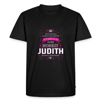 Votre Altesse Judith entre dans la pièce - T-shirt Premium bio Homme - noir - Devant - Nico (187cm)