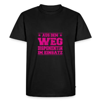 Le répartiteur à l’écart en action Design - T-shirt Premium bio Homme - noir - Devant - Nico (187cm)