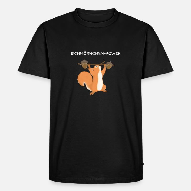 Eichhörnchen-Power Krafttraining - Männer Premium Bio T-Shirt - Schwarz