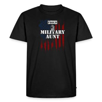 Tante militaire fière - Vétéran - T-shirt Premium bio Homme - noir - Devant - Nico (187cm)