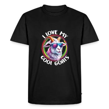 billy goat with sunglasses love cool goats - Men's Premium Organic T-Shirt - black - Front - Nico (187cm)