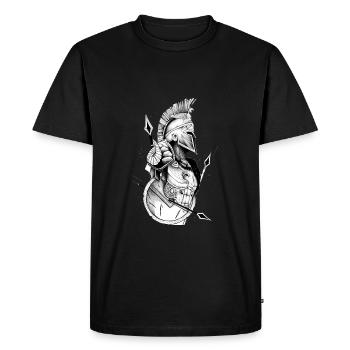 SPARTIATE - T-shirt Premium bio Homme - noir - Devant - Nico (187cm)