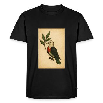 Colombe tricolore – Symbole de paix - T-shirt Premium bio Homme - noir - Devant - Nico (187cm)