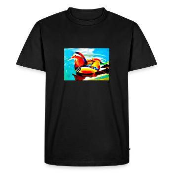 Ente - Männer Premium Bio T-Shirt - Schwarz - Vorne - Nico (187cm)