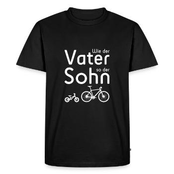 Vélo: Comme le père, ainsi le fils - T-shirt Premium bio Homme - noir - Devant - Nico (187cm)