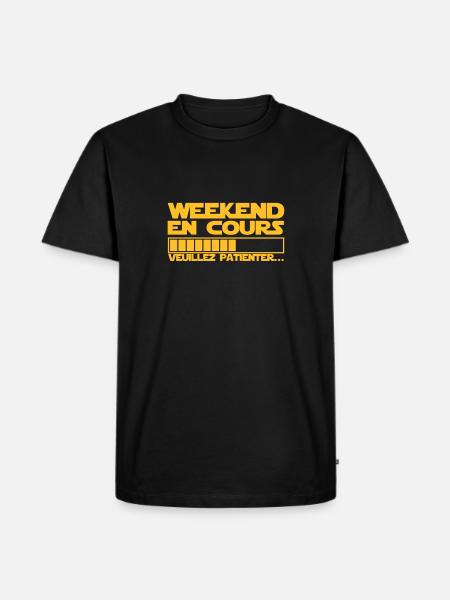 WEEKEND EN COURS - T-shirt Premium bio Homme - noir