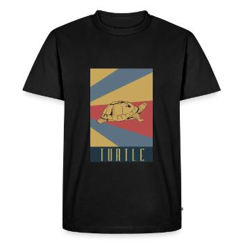 Tortue, tortue, retro, tortue - T-shirt Premium bio Homme - noir - Devant - Nico (187cm)