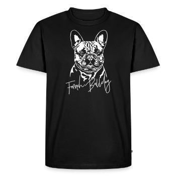 BULLDOG FRANÇAIS - T-shirt Premium bio Homme - noir - Devant - Nico (187cm)