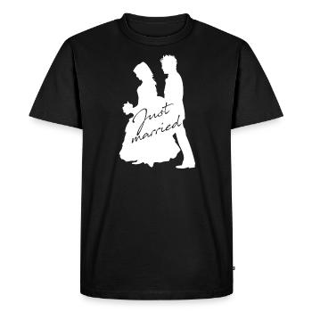 Just Married marry marriage wedding couple wedding - Men's Premium Organic T-Shirt - black - Front - Nico (187cm)