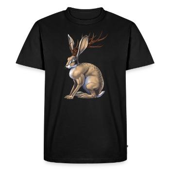 Créature cryptide Jackalope - T-shirt Premium bio Homme - noir - Devant - Nico (187cm)