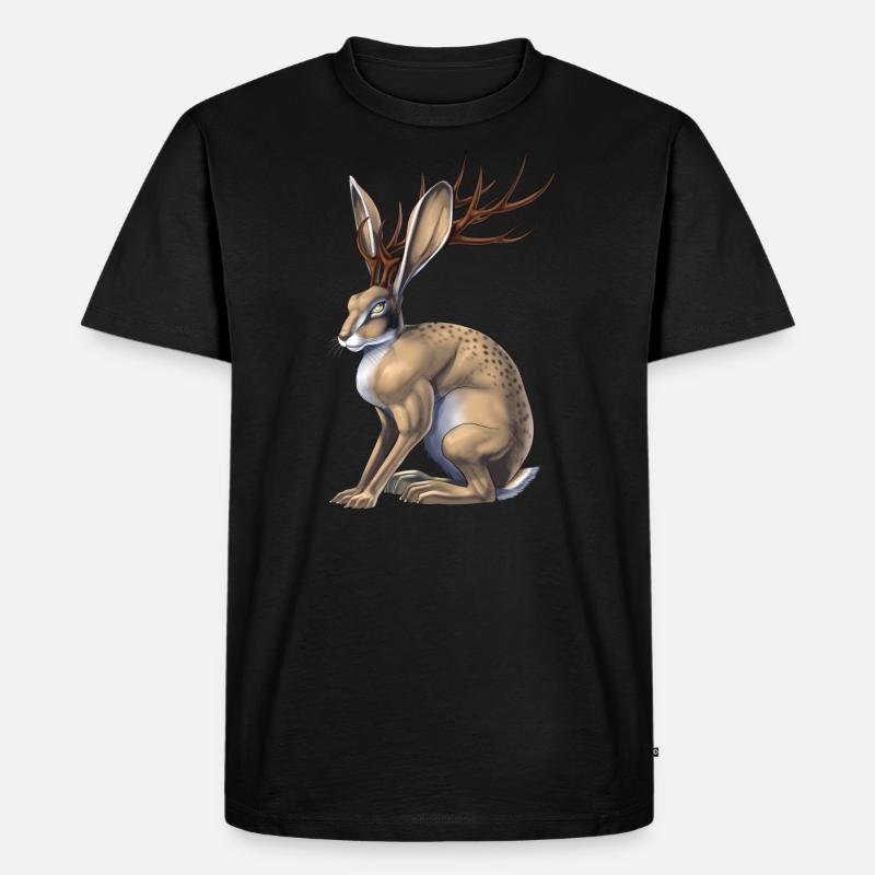 Cryptid Creature Jackalope - Men's Premium Organic T-Shirt - black