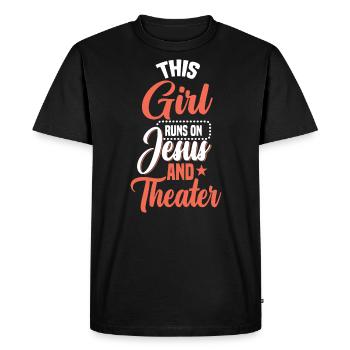 CETTE FILLE COURT SUR JÉSUS ET LES CADEAUX DE THÉÂTRE - T-shirt Premium bio Homme - noir - Devant - Nico (187cm)
