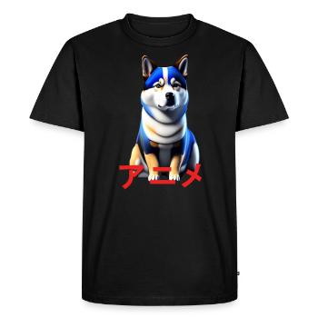 Shiba, Inu ,Art Anime Manga , Robot Dog - Men's Premium Organic T-Shirt - black - Front - Nico (187cm)