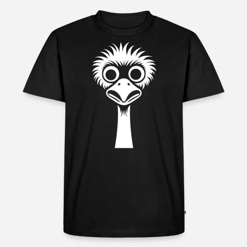 Strauß - Männer Premium Bio T-Shirt - Schwarz