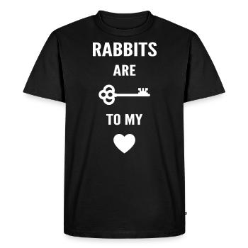 Rabbits are the key to my heart - Men's Premium Organic T-Shirt - black - Front - Nico (187cm)