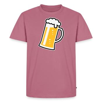 XLustig Design for Cheerful Occasions (R/3) - Men's Premium Organic T-Shirt - mauve - Front - Nico (187cm)