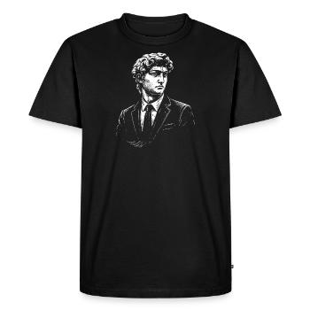 David Michel-Ange en costume - T-shirt Premium bio Homme - noir - Devant - Nico (187cm)