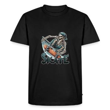 Skate Skater Skateboard Roller Squelette - T-shirt Premium bio Homme - noir - Devant - Nico (187cm)