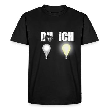 Light Bulb Smart Clever I You - Men's Premium Organic T-Shirt - black - Front - Nico (187cm)