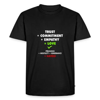 Diffusez l'amour, combattez la haine ! - T-shirt Premium bio Homme - noir - Devant - Nico (187cm)