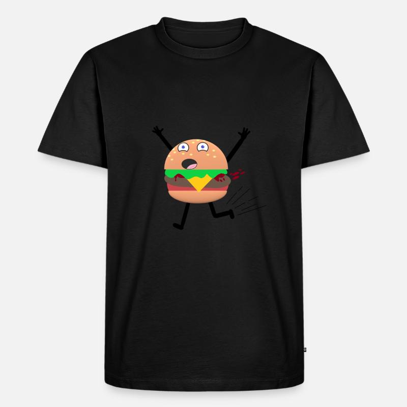 HAMBURGER - Männer Premium Bio T-Shirt - Schwarz