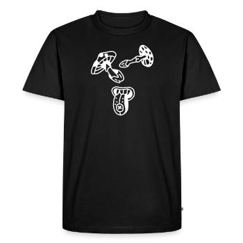 Champignons Mushrooms Fête - T-shirt Premium bio Homme - noir - Devant - Nico (187cm)
