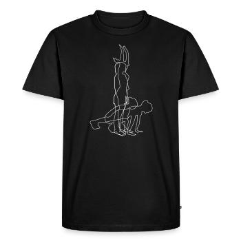 Burpees Exercice - All In One (Woman) - T-shirt Premium bio Homme - noir - Devant - Nico (187cm)