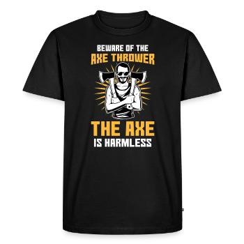 Lancer de hache Double Lance-hache - T-shirt Premium bio Homme - noir - Devant - Nico (187cm)