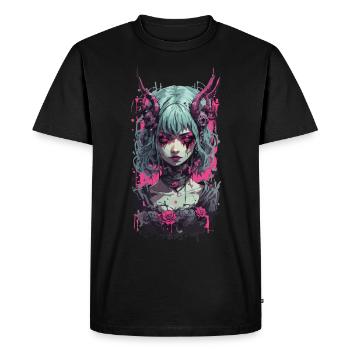 Gothique démon fille occulte Halloween esthétique - T-shirt Premium bio Homme - noir - Devant - Nico (187cm)
