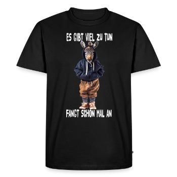 Il y a beaucoup à faire, commençons - T-shirt Premium bio Homme - noir - Devant - Nico (187cm)