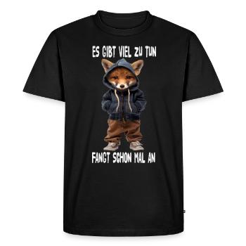 Il y a beaucoup à faire, commençons - T-shirt Premium bio Homme - noir - Devant - Nico (187cm)