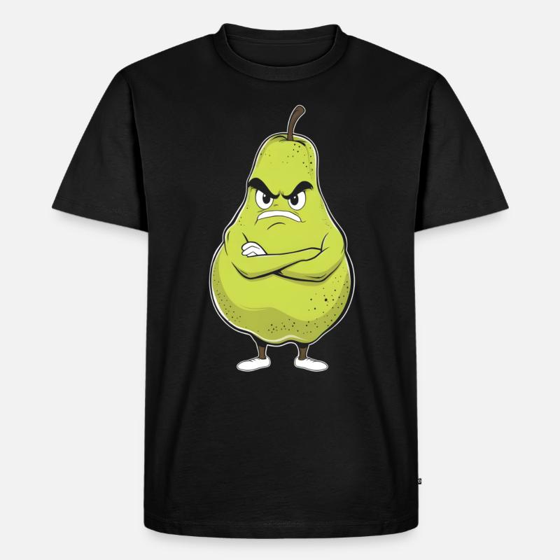 Birne - Männer Premium Bio T-Shirt - Schwarz