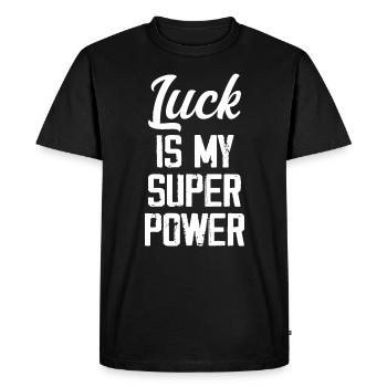 Luck Is My Super Power - Funny - T-shirt Premium bio Homme - noir - Devant - Nico (187cm)