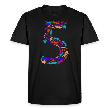 Birthday Boy 5 Years Airplane Airplanes - Men's Premium Organic T-Shirt - black - Front - Nico (187cm)
