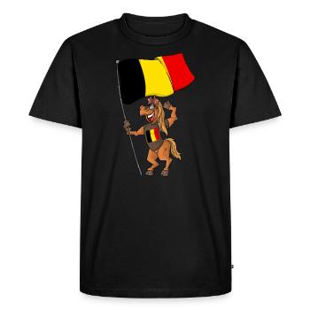 Belgien Fan Pferd - Männer Premium Bio T-Shirt - Schwarz - Vorne - Nico (187cm)